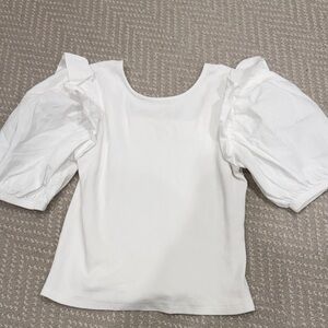 Zara White Puff Sleeve Blouse
